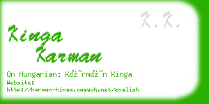 kinga karman business card